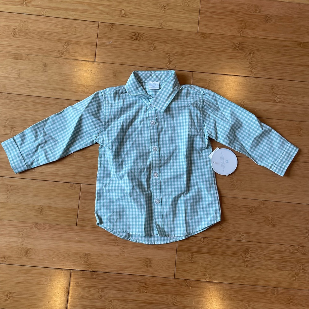Edge hill toddler button up shirt, checkered/plaid. 18m NWT
